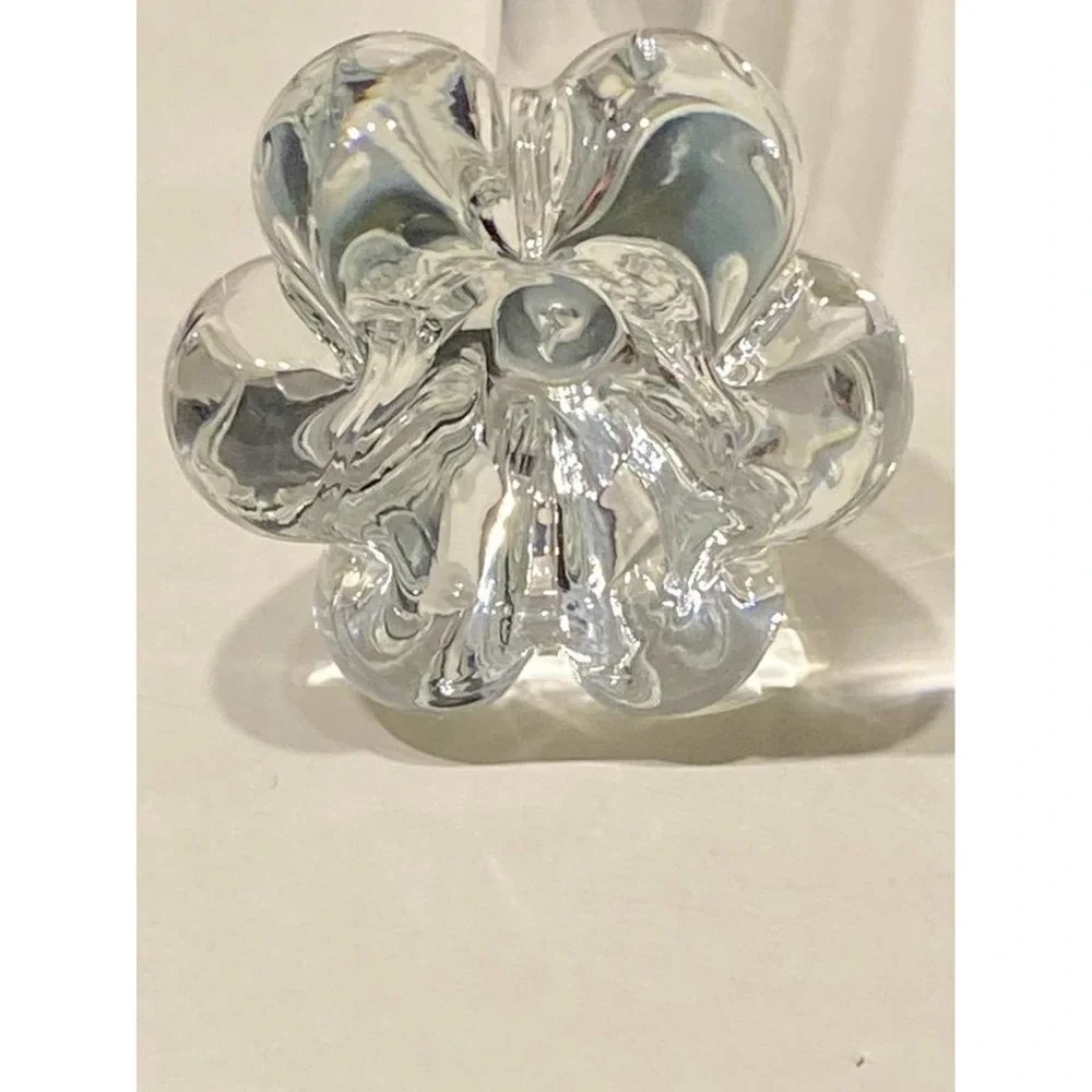 SWEDEN SEDA CLEAR ART GLASS‎ ROSE  8 1/2”VASE